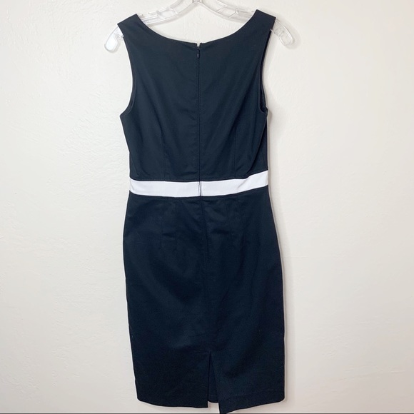 Club Monaco Black Sheath Dress White Detail 4 - Picture 4 of 5